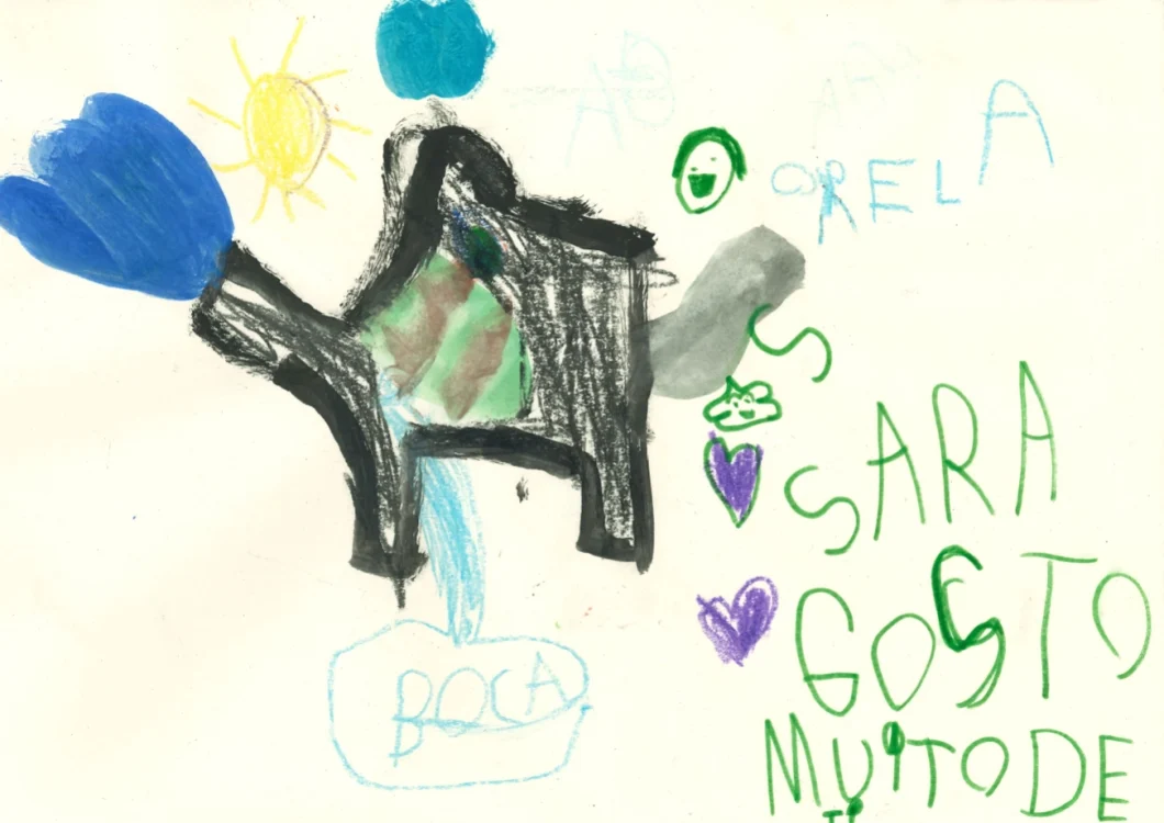 A Girafa Mumu desenhada pela Olivia