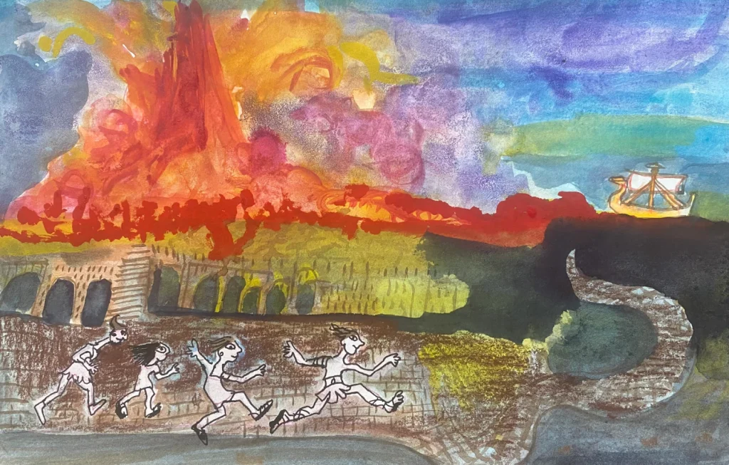 O Regresso a Pompeia: Capítulo III - A Erupção do Vesúvio, Autoria de Teresa Torres