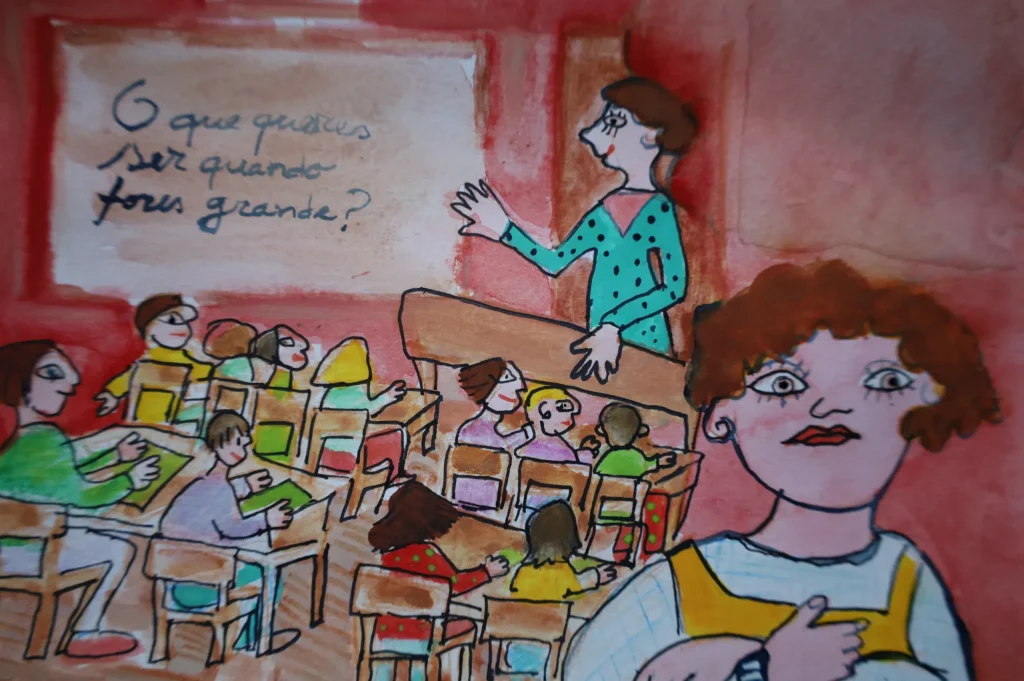 Ilustração de "Quando eu for grande", Autoria de Teresa Torres