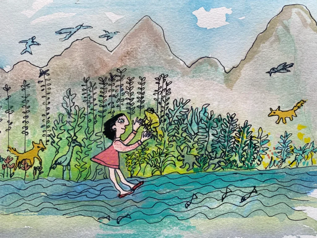 Ilustração de "A Menina do Campo", Autoria de Teresa Torres