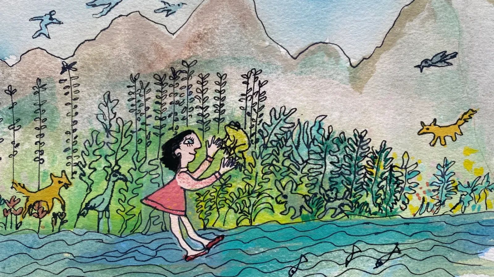 Ilustração de "A Menina do Campo", Autoria de Teresa Torres