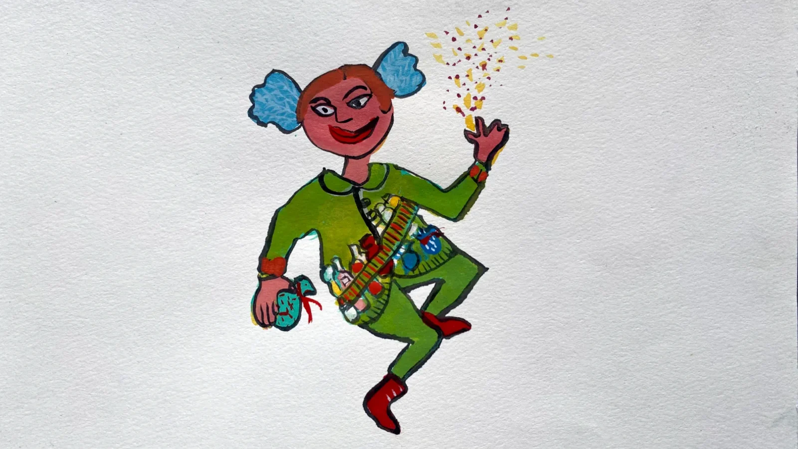 fada do sono com pó mágico a voar ilustração infantil